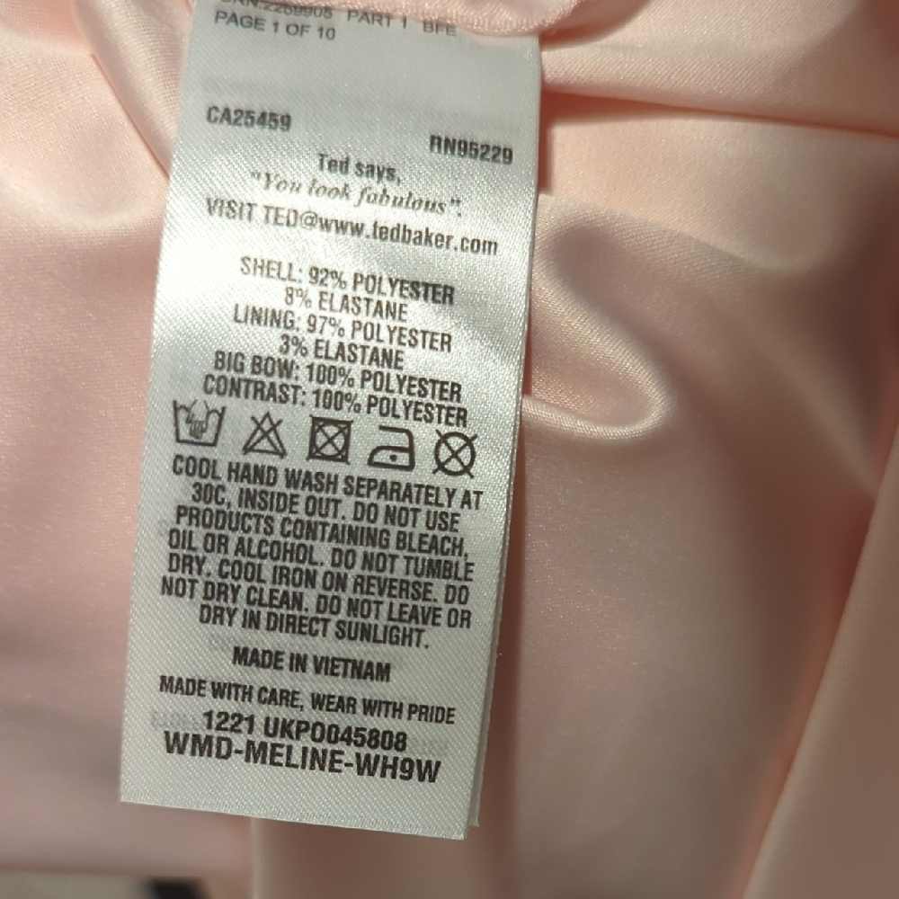 Ted Baker Elegant Sleeveless Pink Dress Size 12 - Picture 11 of 12